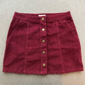 Altar’d State Corduroy Button-Front Skirt